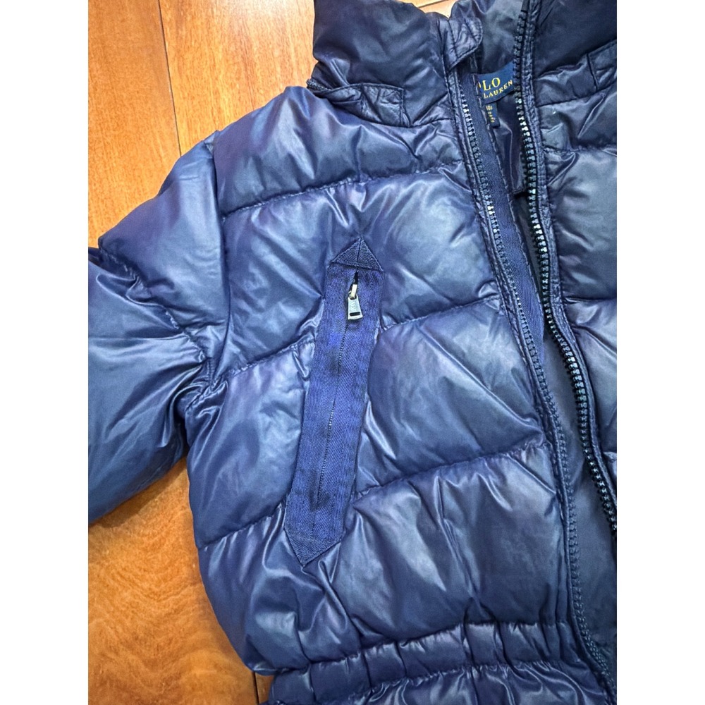 Polo Ralph Lauren Kids Navy Blue Quilted Down Puffer Jacket Size M 8-10 - Picture 10 of 10